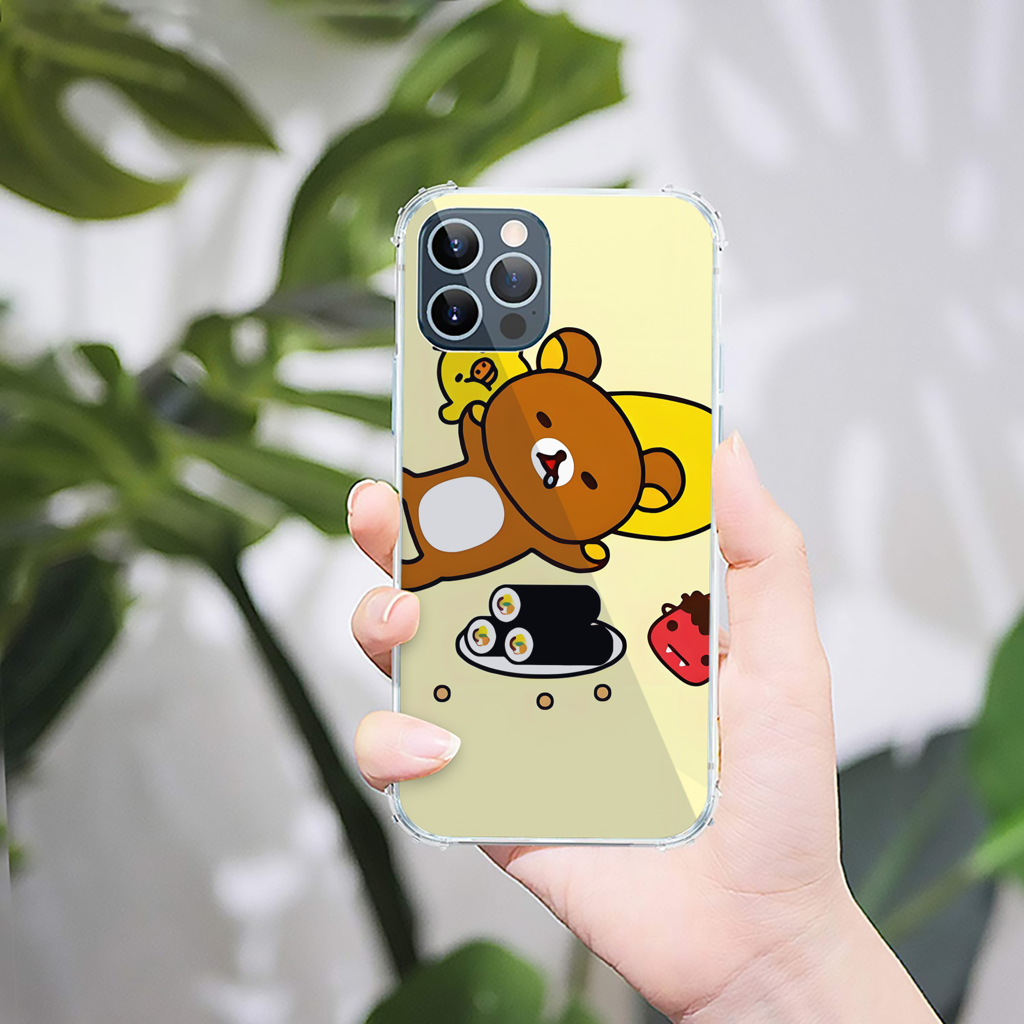 （画像用） リラックマ リラックマ キイロイトリ Rilakkuma Korilakkuma Kiiroitori 【iPhone 12シリーズ対応】透明スマホケース（クリアソフトケース）